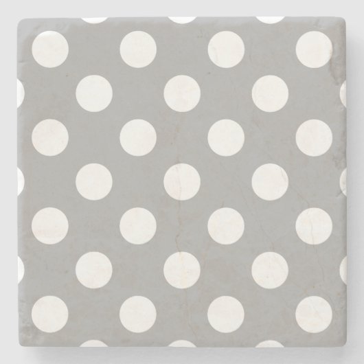 Witte haarvlekken op grijs stenen onderzetter (Voorkant)