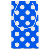 Witte haarvlekken op koningsblauw klein cadeauzakje (Achterkant)