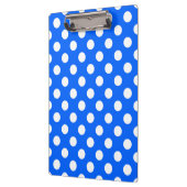 Witte haarvlekken op koningsblauw klembord (Links)