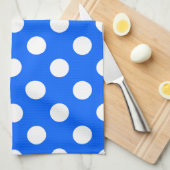 Witte haarvlekken op koningsblauw theedoek (Quarter Fold)