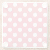 Witte haarvlekken op koraal glazen onderzetter (Achterkant)