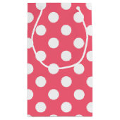 Witte haarvlekken op koraal klein cadeauzakje (Achterkant)