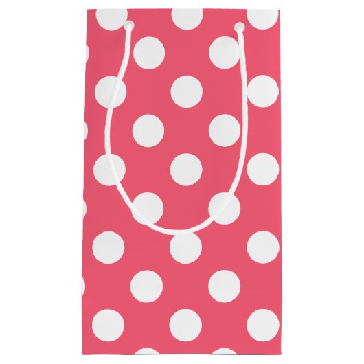 Witte haarvlekken op koraal klein cadeauzakje (Voorkant)