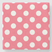 Witte haarvlekken op koraal stenen onderzetter (Voorkant)