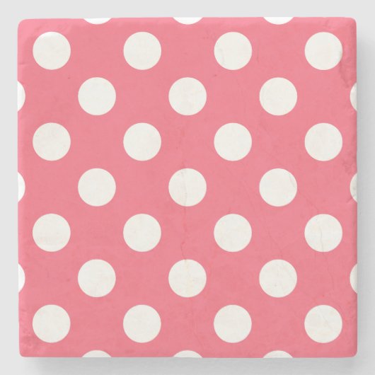 Witte haarvlekken op koraal stenen onderzetter (Voorkant)