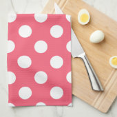 Witte haarvlekken op koraal theedoek (Quarter Fold)