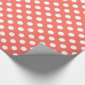 Witte haarvlekken op levend koraal cadeaupapier (Hoek)