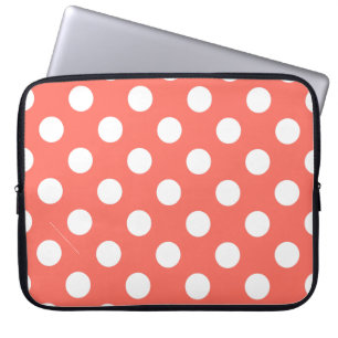Witte haarvlekken op levend koraal laptop sleeve