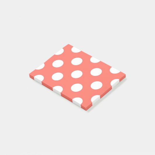 Witte haarvlekken op levend koraal post-it® notes (Schuin)