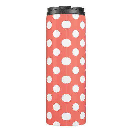 Witte haarvlekken op levend koraal thermosbeker (Achterkant)