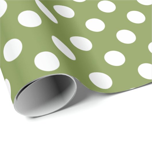 Witte haarvlekken op olijfgroen cadeaupapier (Rol Hoek)