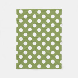 Witte haarvlekken op olijfgroen fleece deken