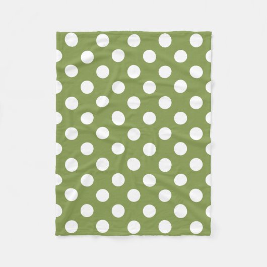Witte haarvlekken op olijfgroen fleece deken (Voorkant)
