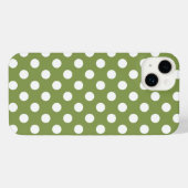 Witte haarvlekken op olijfgroen iPhone hoesje (Achterkant horizontaal)