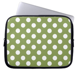 Witte haarvlekken op olijfgroen laptop sleeve