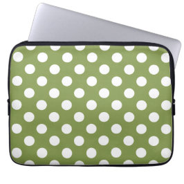 Witte haarvlekken op olijfgroen laptop sleeve