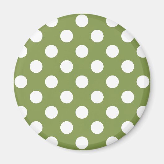 Witte haarvlekken op olijfgroen magneet (Voorkant)