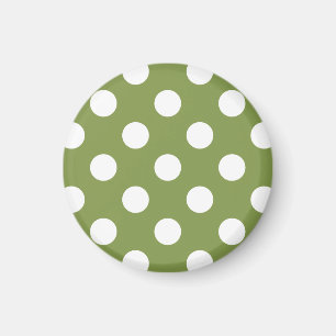 Witte haarvlekken op olijfgroen magneet