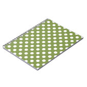 Witte haarvlekken op olijfgroen notitieboek (Linkerzijde)