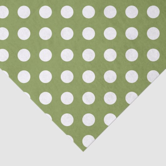 Witte haarvlekken op olijfgroen tissuepapier (Detail)