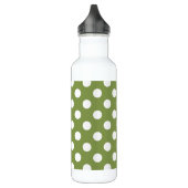 Witte haarvlekken op olijfgroen waterfles  (Links)