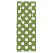 Witte haarvlekken op olijfgroen wijn cadeautas (Achterkant)