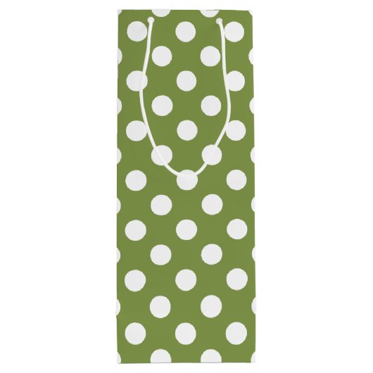 Witte haarvlekken op olijfgroen wijn cadeautas (Achterkant)