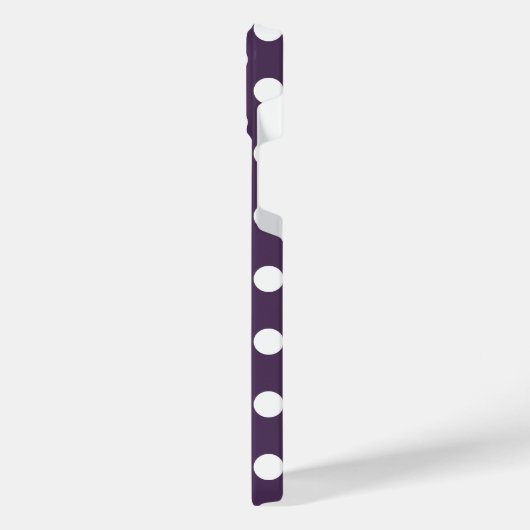 Witte haarvlekken op paarse pruimen iPhone hoesje (Linkerkant)