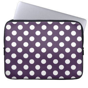 Witte haarvlekken op paarse pruimen laptop sleeve