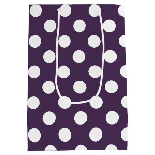 Witte haarvlekken op paarse pruimen medium cadeauzakje (Achterkant)