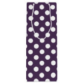 Witte haarvlekken op paarse pruimen wijn cadeautas (Achterkant)