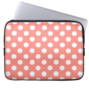 Witte haarvlekken op perziken laptop sleeve