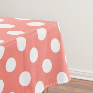 Witte haarvlekken op perziken tafelkleed