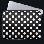 Witte haarvlekken op zwart laptop sleeve<br><div class="desc">Witte haarvlekken op zwart</div>
