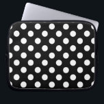 Witte haarvlekken op zwart laptop sleeve<br><div class="desc">Witte haarvlekken op zwart</div>