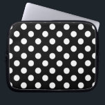 Witte haarvlekken op zwart laptop sleeve<br><div class="desc">Witte haarvlekken op zwart</div>