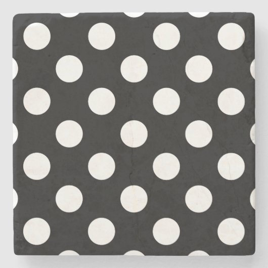 Witte haarvlekken op zwart stenen onderzetter (Voorkant)