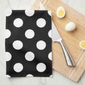 Witte haarvlekken op zwart theedoek (Quarter Fold)