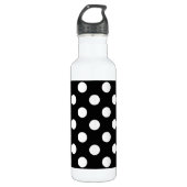 Witte haarvlekken op zwart waterfles  (Voorkant)