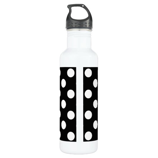 Witte haarvlekken op zwart waterfles  (Achterkant)