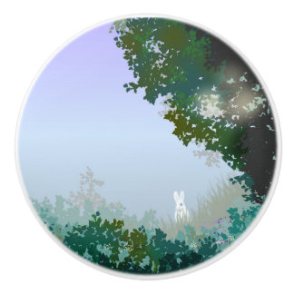 Witte haas keramische knop