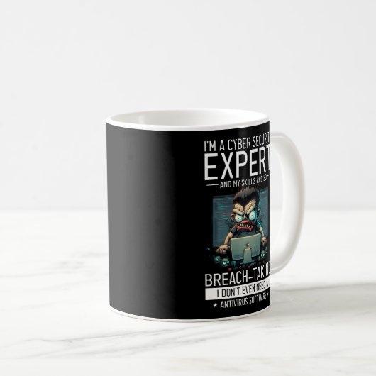Witte hacker voor cyber krijger en ethische hacker koffiemok (Voorkant rechts)