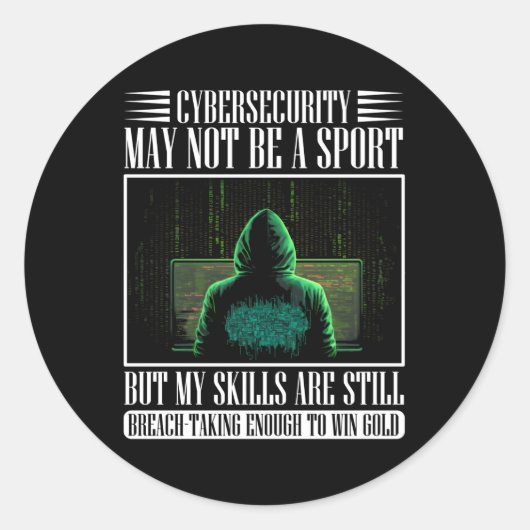 Witte hacker voor cyber krijger en ethische hacker ronde sticker (Voorkant)