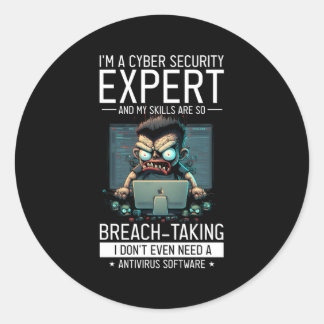 Witte hacker voor cyber krijger en ethische hacker ronde sticker