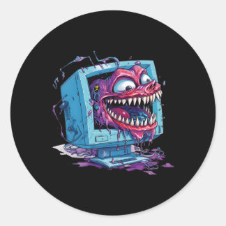 Witte hacker voor cyber krijger en ethische hacker ronde sticker