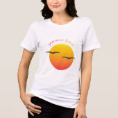 witte half mouwloos t-shirt met zon ontwerp (Voorkant)