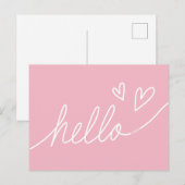 Witte Hallo met hartvorm Briefkaart (Voorkant / Achterkant)