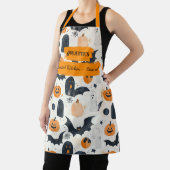 Witte Halloween met geesten, pompoenen en vleermui Schort (Insitu)