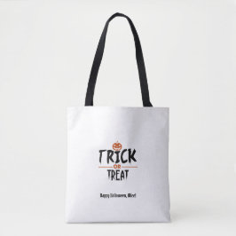 Witte Halloween Trick or treat Print Tote Bag