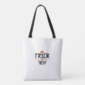 Witte Halloween Trick or treat Print Tote Bag (Achterkant)